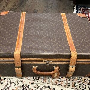Vintage Louis Vuitton Brown and Tan Monogram Luggage